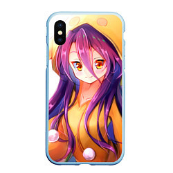 Чехол iPhone XS Max матовый No Game No Life, цвет: 3D-голубой