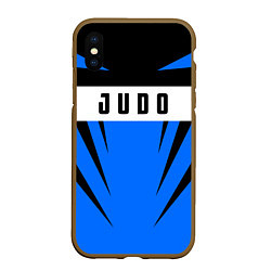 Чехол iPhone XS Max матовый Judo Fighter, цвет: 3D-коричневый