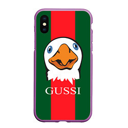 Чехол iPhone XS Max матовый GUSSI Beak, цвет: 3D-фиолетовый