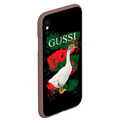 Чехол iPhone XS Max матовый GUSSI Hype, цвет: 3D-коричневый — фото 2