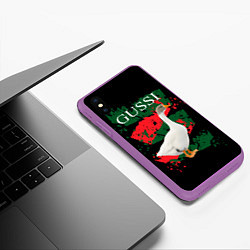 Чехол iPhone XS Max матовый GUSSI Hype, цвет: 3D-фиолетовый — фото 2