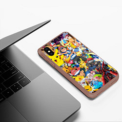 Чехол iPhone XS Max матовый Pokemon Bombing, цвет: 3D-коричневый — фото 2