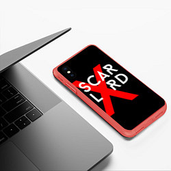 Чехол iPhone XS Max матовый Scarlxrd Logo, цвет: 3D-красный — фото 2