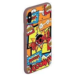 Чехол iPhone XS Max матовый Boom Pop Art, цвет: 3D-коричневый — фото 2