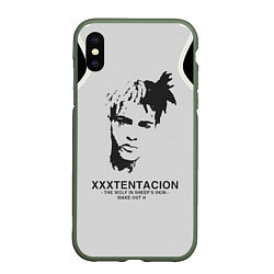 Чехол iPhone XS Max матовый XXXTentacion RIP, цвет: 3D-темно-зеленый