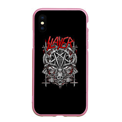 Чехол iPhone XS Max матовый Slayer: Hell Goat, цвет: 3D-розовый