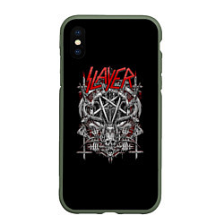 Чехол iPhone XS Max матовый Slayer: Hell Goat, цвет: 3D-темно-зеленый