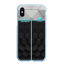 Чехол iPhone XS Max матовый Detroit: RK800 Grey Style, цвет: 3D-голубой