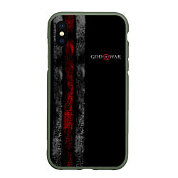 Чехол iPhone XS Max матовый God of War: Black Style, цвет: 3D-темно-зеленый