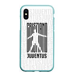 Чехол iPhone XS Max матовый Cris7iano Juventus, цвет: 3D-мятный