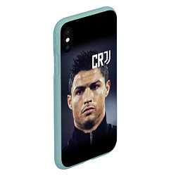 Чехол iPhone XS Max матовый RONALDO CR7, цвет: 3D-мятный — фото 2