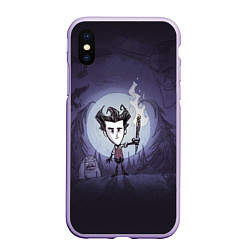 Чехол iPhone XS Max матовый Wilson under the moon, цвет: 3D-светло-сиреневый