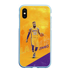 Чехол iPhone XS Max матовый LeBron James: NBA Star, цвет: 3D-голубой