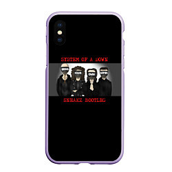 Чехол iPhone XS Max матовый System Of A Down - Sneakz Bootleg, цвет: 3D-светло-сиреневый