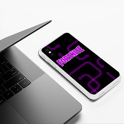 Чехол iPhone XS Max матовый Fortnite: Violet Edition, цвет: 3D-белый — фото 2