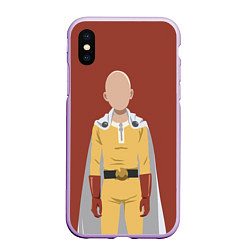 Чехол iPhone XS Max матовый One Punch Man, цвет: 3D-сиреневый