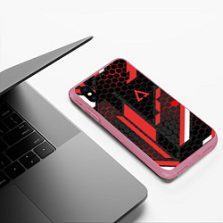 Чехол iPhone XS Max матовый CS:GO CYREX CARBON, цвет: 3D-малиновый — фото 2