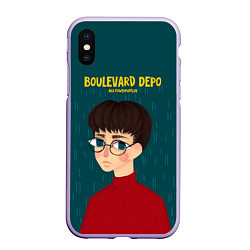 Чехол iPhone XS Max матовый Boulevard Depo, цвет: 3D-светло-сиреневый