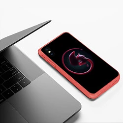 Чехол iPhone XS Max матовый Alien Inside, цвет: 3D-красный — фото 2