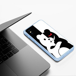 Чехол iPhone XS Max матовый Monokuma Drae, цвет: 3D-голубой — фото 2