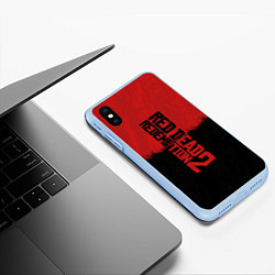 Чехол iPhone XS Max матовый RDD 2: Red & Black, цвет: 3D-голубой — фото 2
