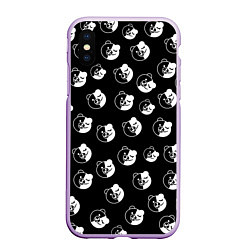 Чехол iPhone XS Max матовый MONOKUMA, цвет: 3D-сиреневый