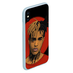 Чехол iPhone XS Max матовый XXXTentacion: Red Sun, цвет: 3D-голубой — фото 2