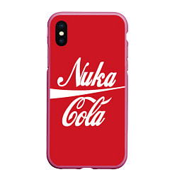 Чехол iPhone XS Max матовый Nuka Cola, цвет: 3D-малиновый