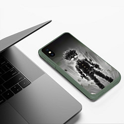Чехол iPhone XS Max матовый Mob Psycho, цвет: 3D-темно-зеленый — фото 2