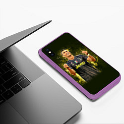 Чехол iPhone XS Max матовый Ronaldo: Juve Sport, цвет: 3D-фиолетовый — фото 2