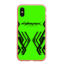 Чехол iPhone XS Max матовый Cyberpunk 2077: Acid Green, цвет: 3D-баблгам