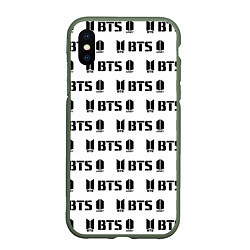 Чехол iPhone XS Max матовый BTS: White Army, цвет: 3D-темно-зеленый