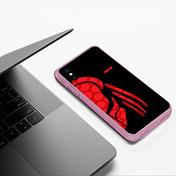 Чехол iPhone XS Max матовый Predator: Red Light, цвет: 3D-розовый — фото 2