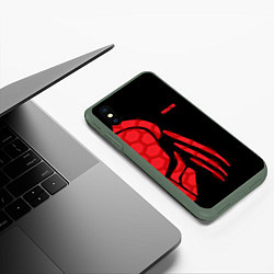 Чехол iPhone XS Max матовый Predator: Red Light, цвет: 3D-темно-зеленый — фото 2