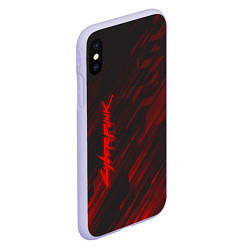 Чехол iPhone XS Max матовый Cyberpunk 2077: Red Breaks, цвет: 3D-светло-сиреневый — фото 2