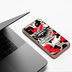 Чехол iPhone XS Max матовый Khabib Nurmagomedov: Red Camo, цвет: 3D-коричневый — фото 2