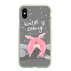 Чехол iPhone XS Max матовый Pig: Winter is Coming