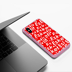 Чехол iPhone XS Max матовый Esketit Pattern, цвет: 3D-розовый — фото 2