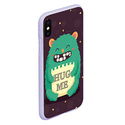 Чехол iPhone XS Max матовый Monster: Hug me, цвет: 3D-светло-сиреневый — фото 2