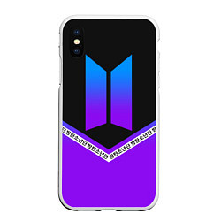 Чехол iPhone XS Max матовый BTS: Neon Symbol, цвет: 3D-белый