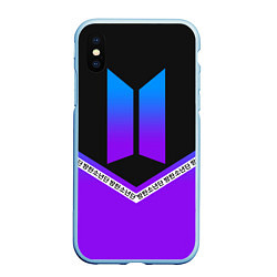 Чехол iPhone XS Max матовый BTS: Neon Symbol, цвет: 3D-голубой