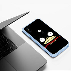 Чехол iPhone XS Max матовый Лицо Ниблера, цвет: 3D-голубой — фото 2
