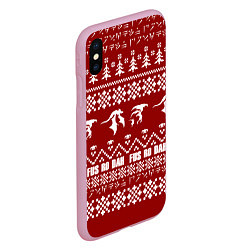 Чехол iPhone XS Max матовый Winter TES, цвет: 3D-розовый — фото 2