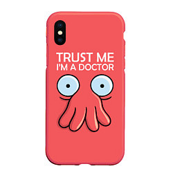 Чехол iPhone XS Max матовый Trust Me I'm a Doctor, цвет: 3D-красный