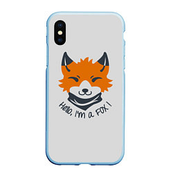 Чехол iPhone XS Max матовый Hello Fox, цвет: 3D-голубой