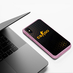 Чехол iPhone XS Max матовый CS:GO Carbon Style, цвет: 3D-розовый — фото 2