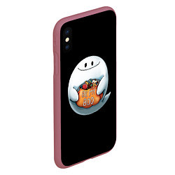 Чехол iPhone XS Max матовый Be my Boo, цвет: 3D-малиновый — фото 2