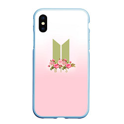 Чехол iPhone XS Max матовый BTS: Pink Flowers