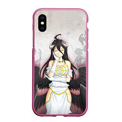 Чехол iPhone XS Max матовый Overlord Albedo, цвет: 3D-малиновый