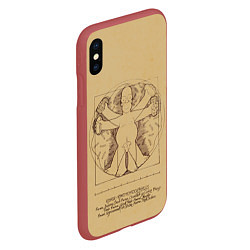 Чехол iPhone XS Max матовый Гомер Да Винчи, цвет: 3D-красный — фото 2